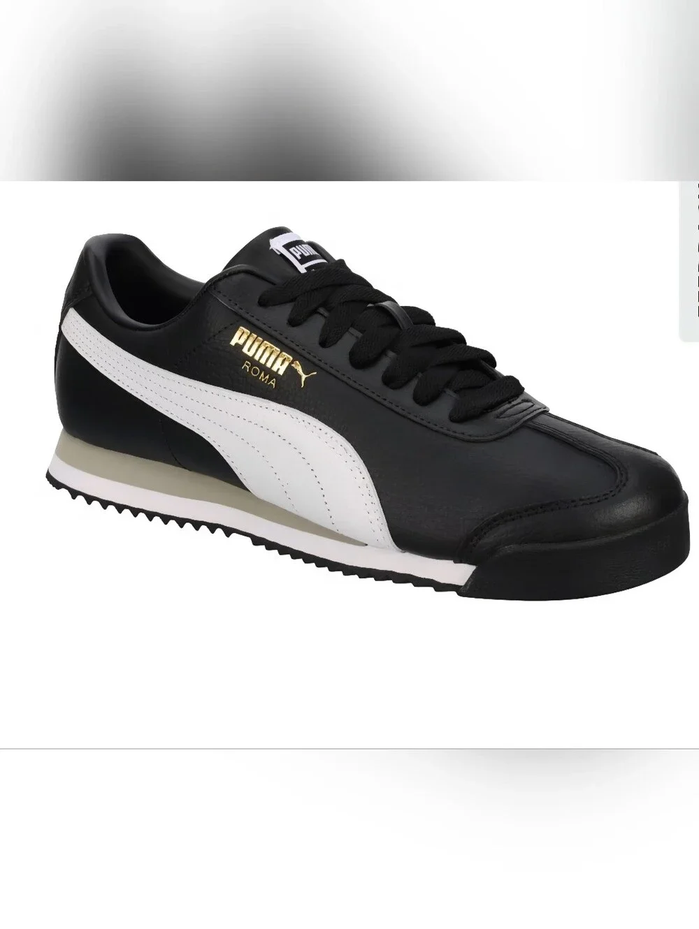 PUMA Roma 24 Standard Black White Gold Sneakers Men 7.5 / Women 9 EU 40 BNIB